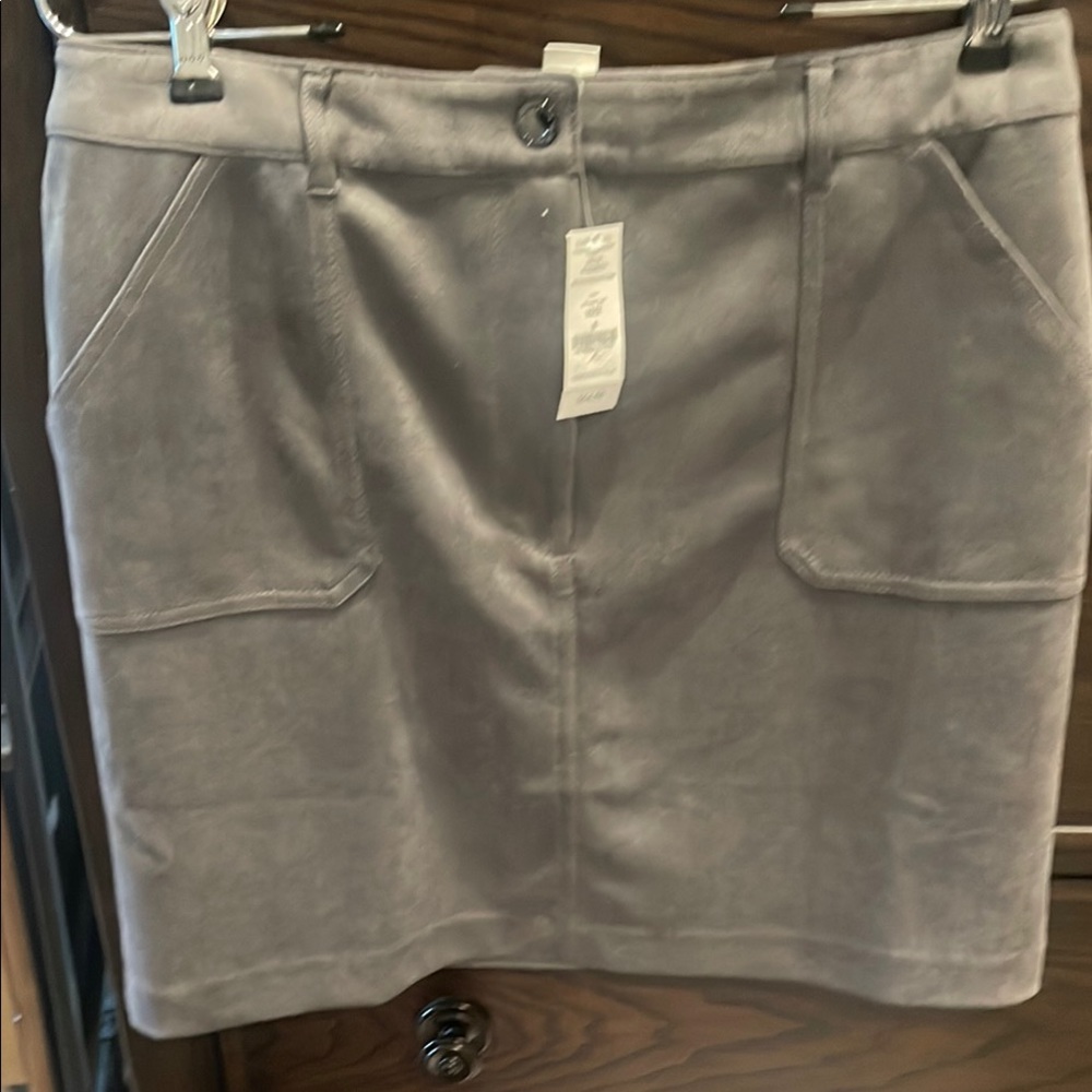 Gray Suede Skirt